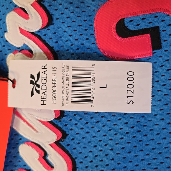 Dewayne Wade Basketball Jersey Richard's Miami Heat Vice Size L Headgear Classic - Picture 8 of 8